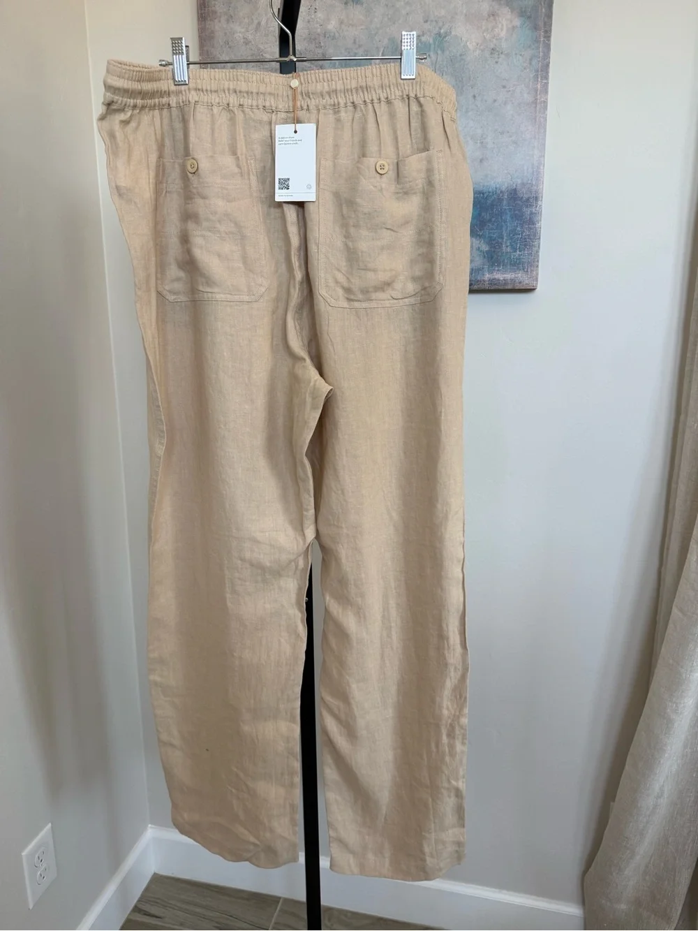 Quince Men's Natural Beige Linen Drawstring Pants NWT